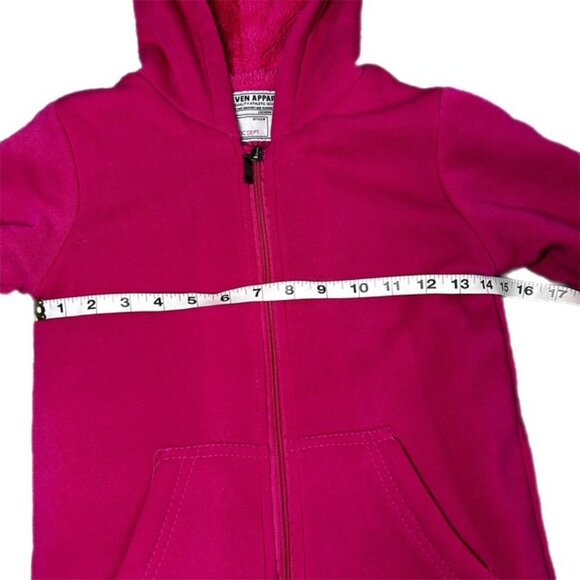 Seven Apparel Girl's Warm Fur Lined Hoodie Dark Pink Size 10/12 (M-L) - Picture 5 of 8